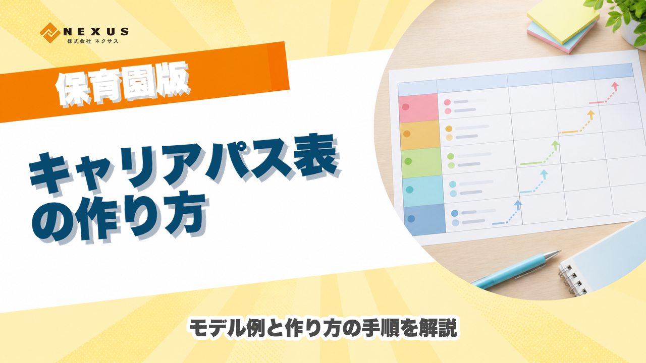 「他の園のキャリアパス表を見てみたい」という声に応えて、4段階ステージのモデル例と作り方の手順を解説します。